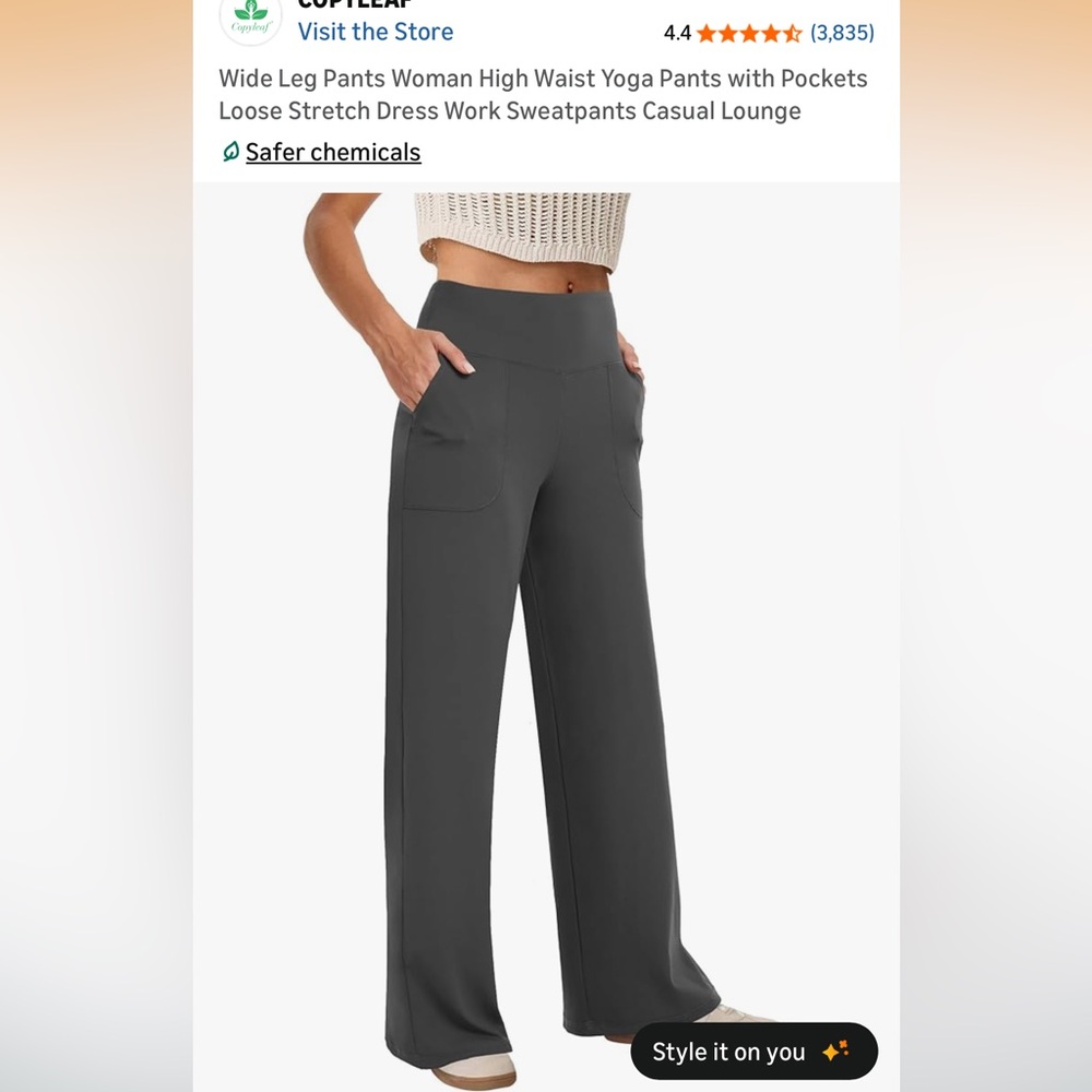 Women's Gray Wide-Leg Pants
